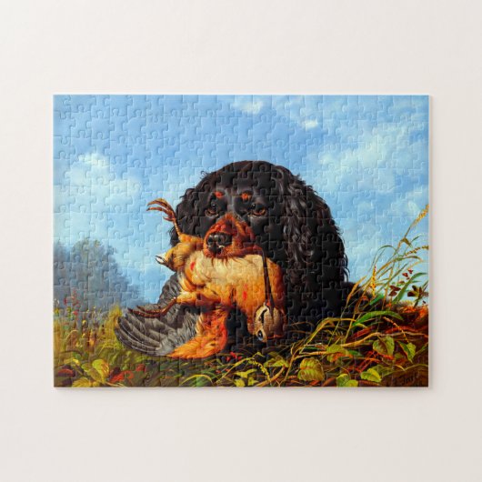 Spaniel en Houtsnip Arthur Fitzwilliam Tait 1861 Legpuzzel (Horizontaal)