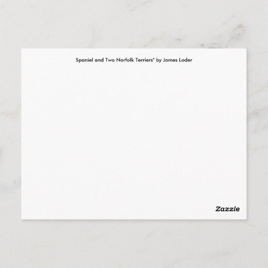 Spaniel en twee Norfolk Terriers Briefkaart (Achterkant)