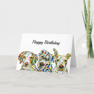 Spaniel gemengde Breed Pitbull Birthday-kaart Kaart