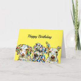 Spaniel gemengde Breed Pitbull Birthday-kaart Kaart