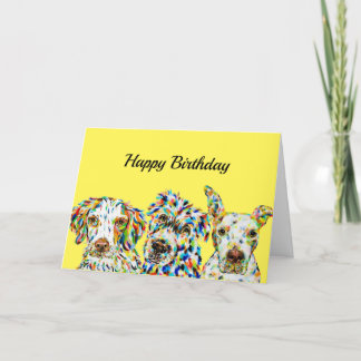 Spaniel gemengde Breed Pitbull Birthday-kaart Kaart