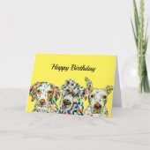 Spaniel gemengde Breed Pitbull Birthday-kaart Kaart (Voorkant)