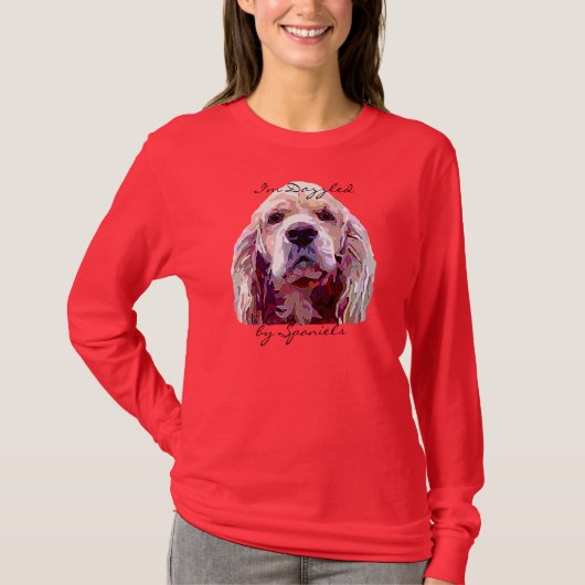 Spaniel gezicht in Dazzling Colors T-Shirt (Voorkant)
