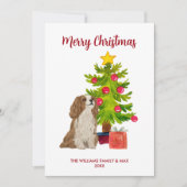 Spaniel Hond Familie Kerstmis Feestdagenkaart (Voorkant)