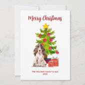 Spaniel Hond Familie Kerstmis Feestdagenkaart (Voorkant)