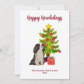 Spaniel Hond Familie Kerstmis Feestdagenkaart (Voorkant)