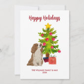 Spaniel Hond Familie Kerstmis Feestdagenkaart (Voorkant)
