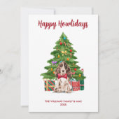 Spaniel Hond Familie Kerstmis Feestdagenkaart (Voorkant)