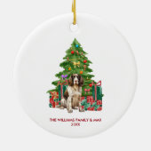 Spaniel Hond Gepersonaliseerde Kerstmis Keramisch Ornament (Achterkant)