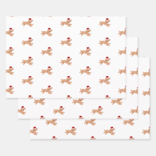 Spaniel Hond Kerstmis  Inpakpapier Vel (Set)