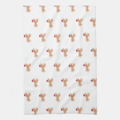 Spaniel Hond Kerstmis Theedoek (Verticaal)