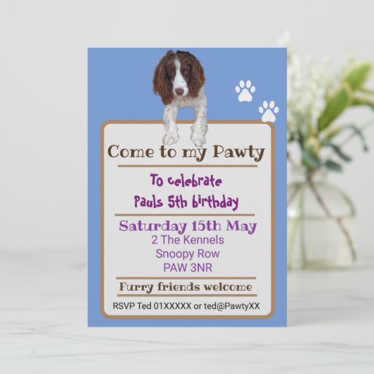 Spaniel hond King Charles Springer Kaart (Staand voorkant)