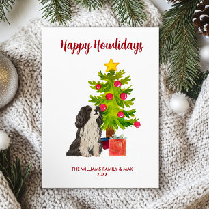 Spaniel Hondenfamilie Kerstmis Feestdagenkaart