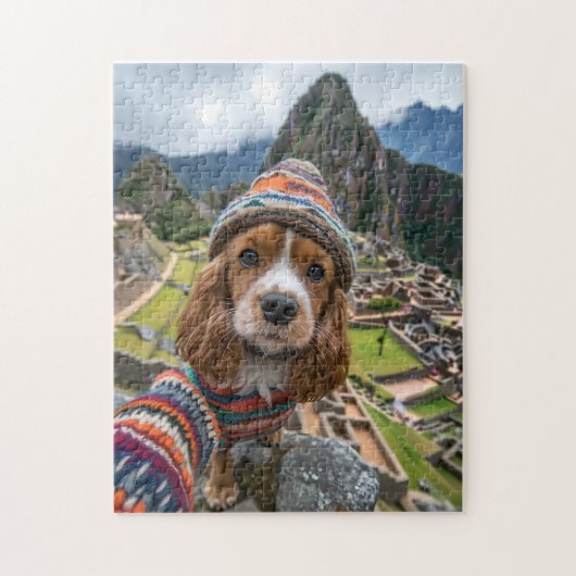 Spaniël in Trui Machu Picchu Legpuzzel (Verticaal)