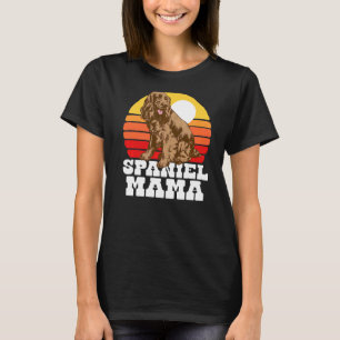 Spaniel Mama Cute Retro Cocker 80s Sunset T-shirt