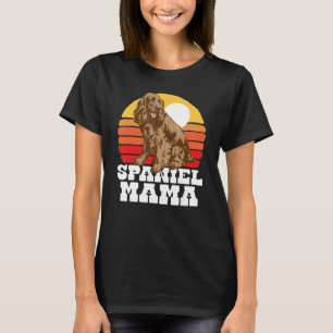 Spaniel Mama Cute Retro Cocker 80s Sunset T-shirt