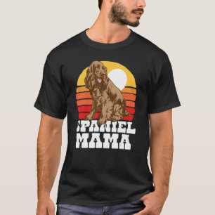 Spaniel Mama Cute Retro Cocker 80s Sunset  T-shirt