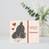  Spaniel Puppy Dog Valentijn 1950 Briefkaart (Staand voorkant)