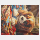 SPANIEL PUPPY FLEECE DEKEN (Voorkant (Horizontaal))