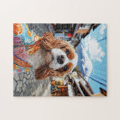 Spaniel Selfie bij Mount Fuji Legpuzzel (Horizontaal)