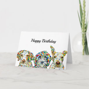 Spaniel Sheepadoodle Pitbull Birthday Kaart