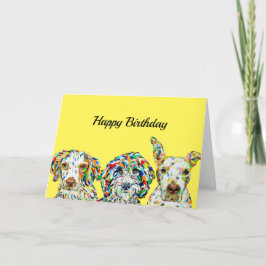 Spaniel Sheepadoodle Pitbull Birthday Kaart
