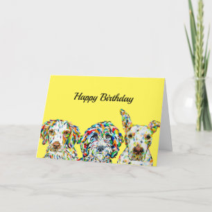 Spaniel Sheepadoodle Pitbull Birthday Kaart