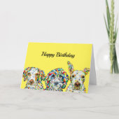 Spaniel Sheepadoodle Pitbull Birthday Kaart (Voorkant)