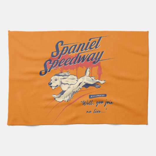 Spaniel Speedway #LifeCommentaar Theedoek (Horizontaal)
