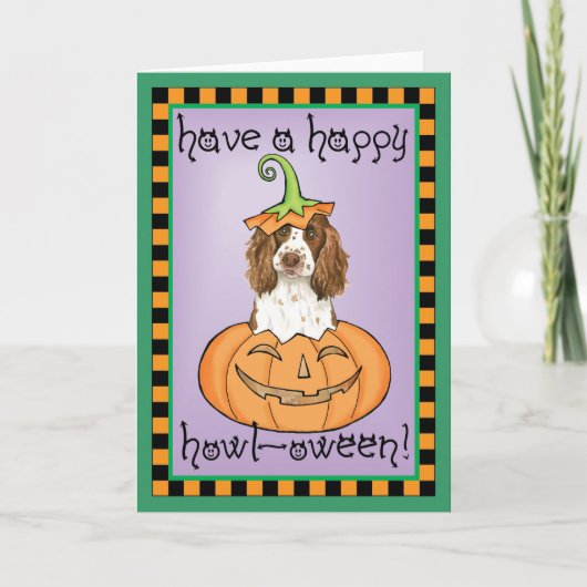 Spaniel van de Aanzetsteen van Halloween het Kaart (Voorkant)