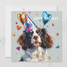Spaniel Verjaardag Kaart, Springer, Cocker, Cavali Feestdagenkaart