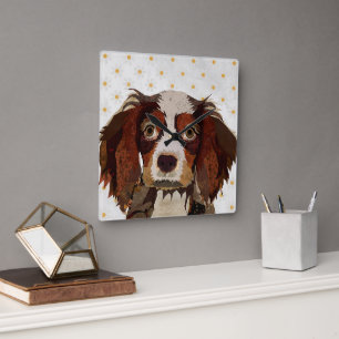 SPANIEL VIERKANTE KLOK