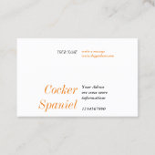 Spaniel  visitekaartje (Achterkant)