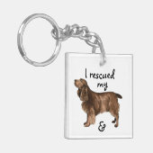 Spaniel voor reddingsveld sleutelhanger (Voorkant Links)