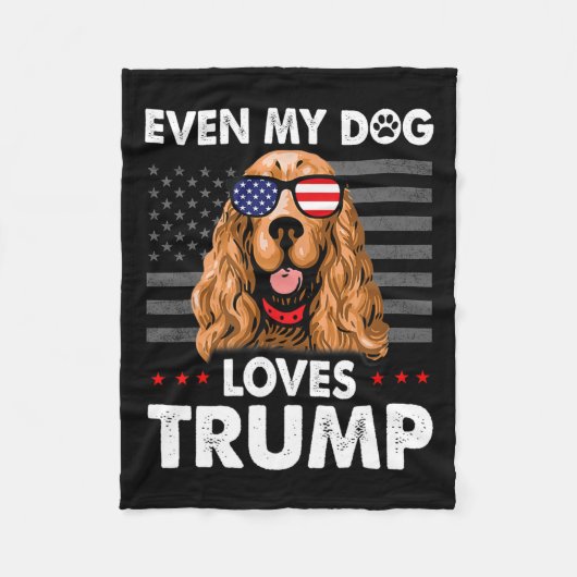 Spaniel Zelfs mijn hond houdt van Trump grappig Fleece Deken (Voorkant)