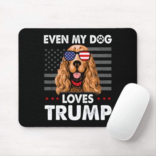 Spaniel Zelfs mijn hond houdt van Trump grappig Muismat (Met muis)