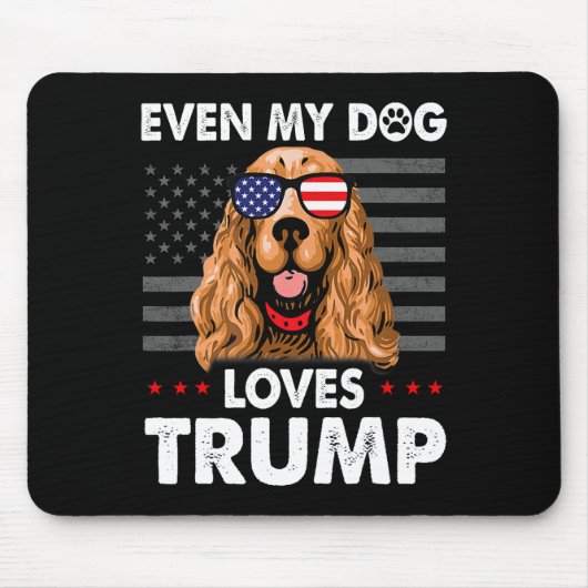 Spaniel Zelfs mijn hond houdt van Trump grappig Muismat (Voorkant)