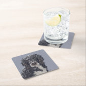 Spanielhond mengt huisdier portret kartonnen onderzetters (Insitu)