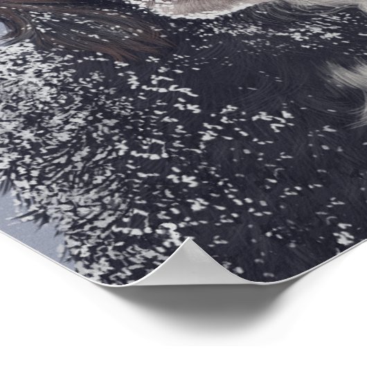 Spanielhond mengt huisdier portret poster (Hoek)