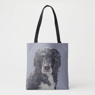 Spanielhond mengt huisdier portret tote bag