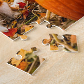 Spanielpuppy in herfst pompoenveld legpuzzel (Zijkant)
