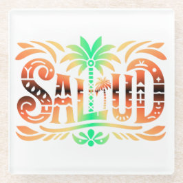 Spanien Urlaub und Feier "SALUD" - Prost Glazen Onderzetter