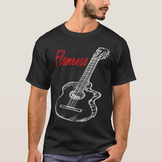 Spanisch Flamenco Guitar Guitar Player T-shirt (Voorkant)