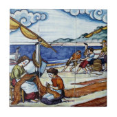 Spanische Fliese Fischer Tegeltje (Voorkant)