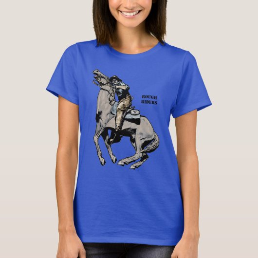 Spanish American War Rough Riders Soldier on Horse T-shirt (Voorkant)