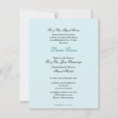SPANISH Aqua Damask Quinceañera Invitación Kaart (Achterkant)