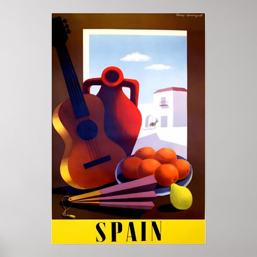 Spanish Art Spain Travel Poster Print  (Voorkant)