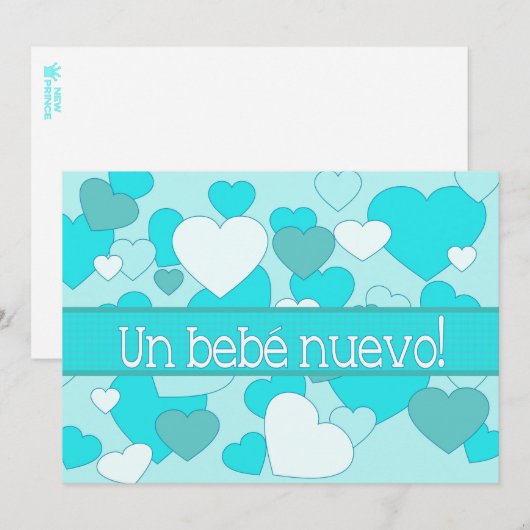 spanish Baby Boy Birth koninklijke bekendmaking Aankondiging (Voorkant / Achterkant)