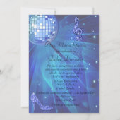 Spanish Blue Disco Ball & Sparkle Heels Sweet 16 Kaart (Achterkant)