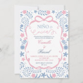 Spanish Blue Pink Cielito Lindo Gender Reveal Kaart (Voorkant)